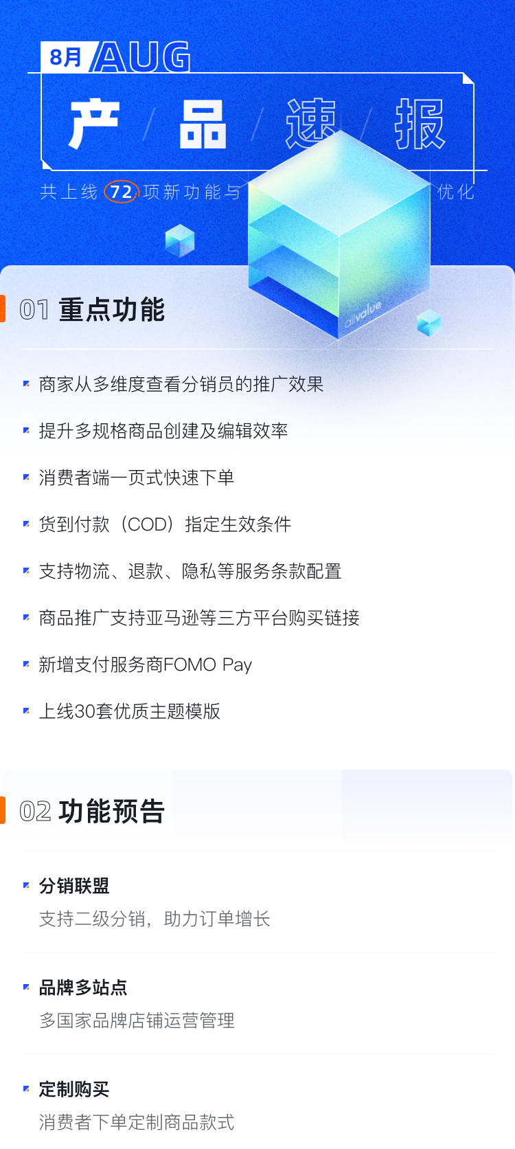 8月產(chǎn)品速報 |二級分銷、支持亞馬遜等平臺跳轉(zhuǎn)及72項功能優(yōu)化